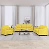 vidaXL Ensemble de canap&eacute;s 3 pcs avec coussins jaune clair tissu