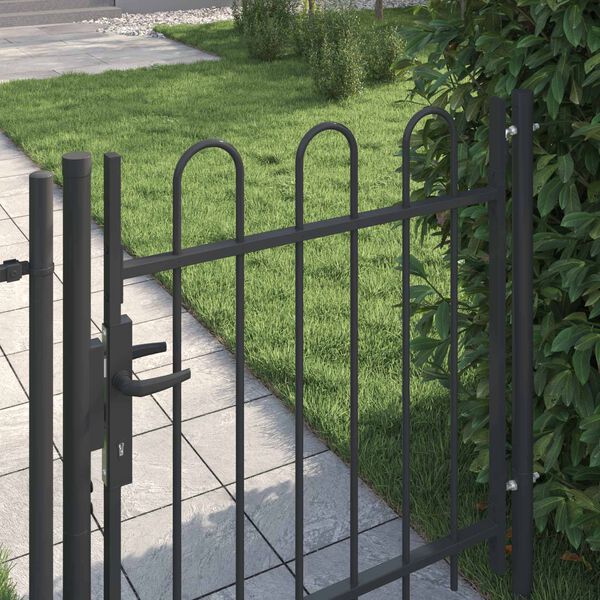 vidaXL Porte de Cl&ocirc;ture Gris 103 x 150 cm Acier enduit de poudre