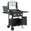vidaXL Barbecue gril &agrave; gaz avec 4 br&ucirc;leurs noir acier enduit de poudre