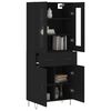 vidaXL Buffet haut Noir 69,5x34x180 cm Bois d'ing&eacute;nierie