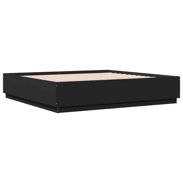 vidaXL Cadre de lit sans matelas noir 180x200 cm