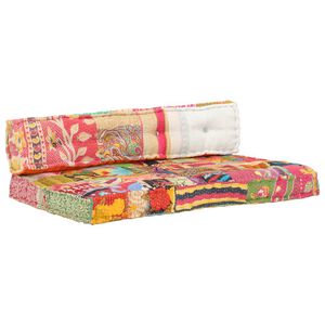 vidaXL Coussin de canap&eacute; palette Multicolore Tissu Patchwork