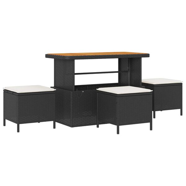 vidaXL Ensemble de canap&eacute; de jardin avec coussin 14 pcs Noir et Cr&egrave;me