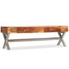 vidaXL Meuble TV avec tiroirs bois d&rsquo;acacia massif 140 cm
