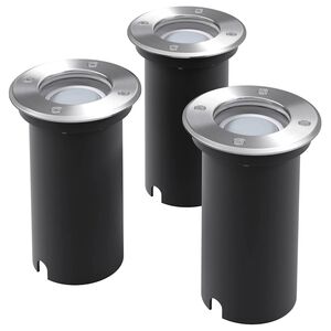vidaXL Lampes au sol &agrave; LED d'ext&eacute;rieur 3 pcs rond