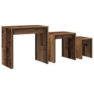 vidaXL Table basse 3 pcs Bois ancien Bois d'ing&eacute;nierie
