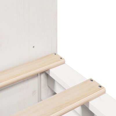 vidaXL Lit bibliothèque sans matelas blanc 120x200 cm bois massif