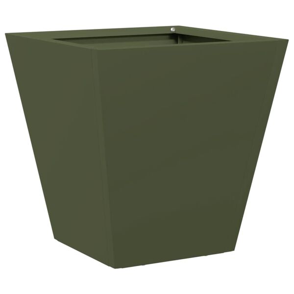 vidaXL Jardinière vert olive 30x30x30 cm acier