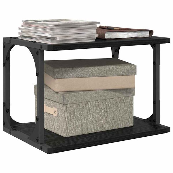 vidaXL Support d'imprimante Ch&ecirc;ne noir 41 x 28 x 33.5 cm