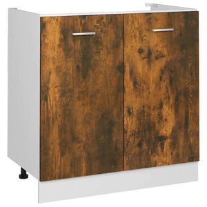 vidaXL Meuble sous &eacute;vier Lyon Ch&ecirc;ne fum&eacute; 80x46x81,5 cm