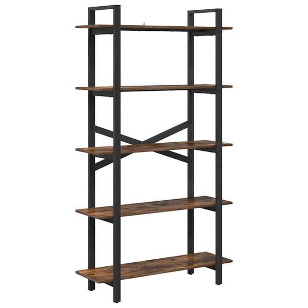 vidaXL &Eacute;tag&egrave;re Ch&ecirc;ne fum&eacute; 100 x 33,5 x 178 cm Bois d'ing&eacute;nierie