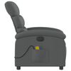 vidaXL Fauteuil inclinable de massage &eacute;lectrique gris fonc&eacute; tissu