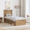 vidaXL Cadre de lit Ch&ecirc;ne artisan 75 x 190 cm Bois de pin massif