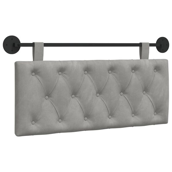 vidaXL T&ecirc;te de lit suspendue Gris clair 110 x 55 x 7 cm Velours