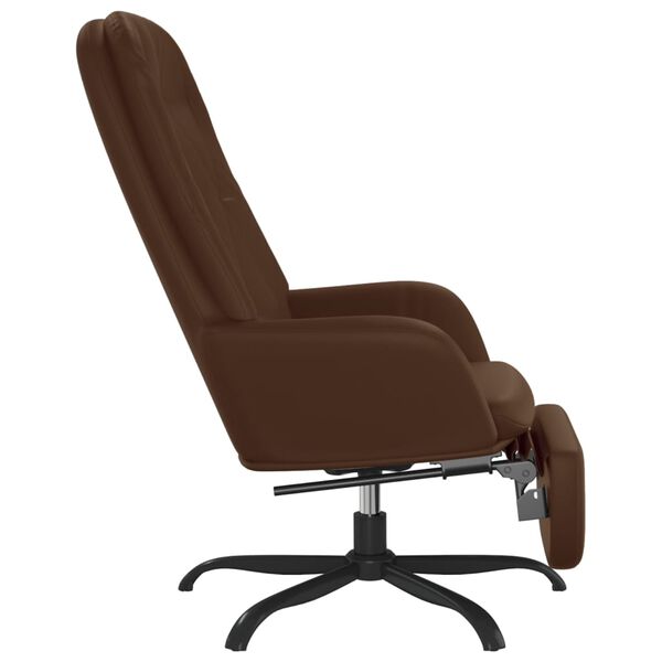 vidaXL Chaise de relaxation et repose-pied Marron brillant Similicuir