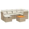 vidaXL Salon de jardin avec coussins 7 pcs beige r&eacute;sine tress&eacute;e
