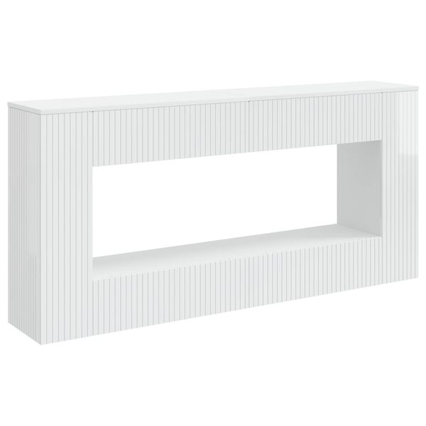 vidaXL Table console Blanc Brillant 155 x 29 x 74 cm Bois d&rsquo;ing&eacute;nierie