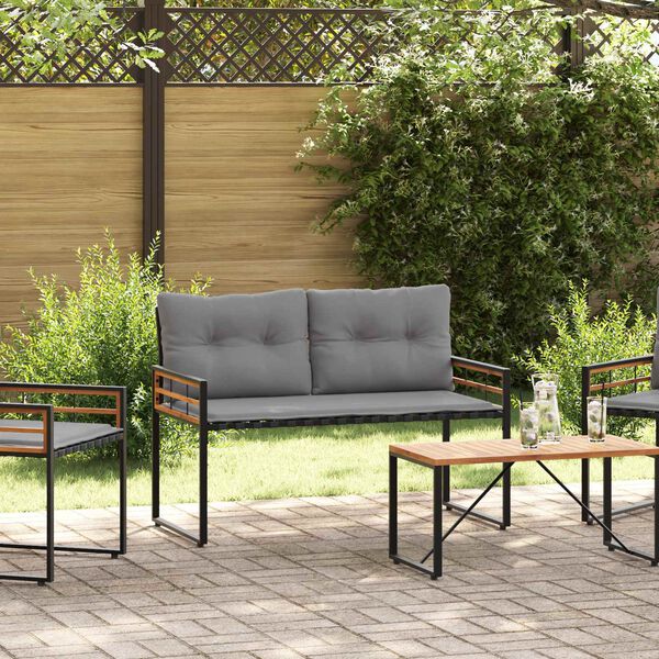 vidaXL Banc &agrave; couches en bois avec coussin Gris clair 114 x 55 x 77 cm