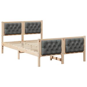 vidaXL Cadre de lit Gris fonc&eacute; 120 x 200 cm Pin massif