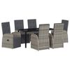 vidaXL Ensemble de salle &agrave; manger pour jardin 7 pc Gris polyrotin