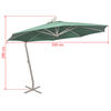 vidaXL Parasol suspendu avec poteau en aluminium 350 cm vert