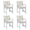 vidaXL Coussins de chaise &agrave; dossier bas lot de 4 cr&egrave;me m&eacute;lang&eacute; tissu