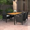 vidaXL Ensemble &agrave; manger de jardin 5 pcs R&eacute;sine tress&eacute;e Noir