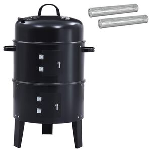 vidaXL Grill ext&eacute;rieur &Oslash; 40 x 80 cm Acier Noir