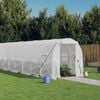 vidaXL Serre avec cadre en acier blanc 28 m&sup2; 14x2x2 m