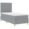 vidaXL Lit &agrave; ressorts avec matelas Gris clair 90 x 200 cm tissu