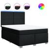 vidaXL Sommier &agrave; lattes de lit avec matelas Noir 140x190 cm Tissu