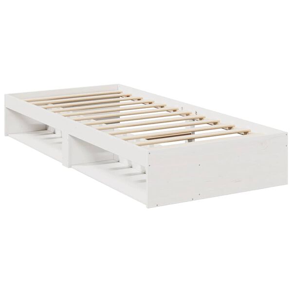 vidaXL Lit de jour avec matelas blanc 100x200 cm bois de pin massif