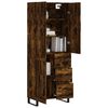 vidaXL Buffet haut Ch&ecirc;ne fum&eacute; 69,5x34x180 cm Bois d'ing&eacute;nierie