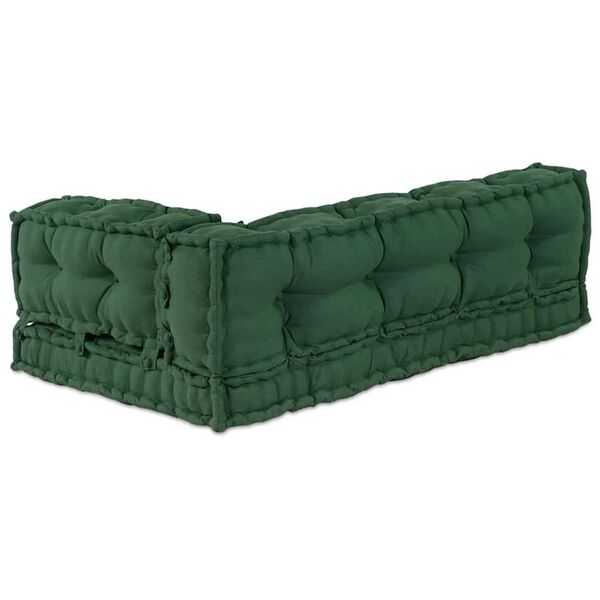 vidaXL Coussin de canap&eacute; sur palette Vert tissu