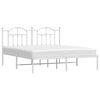 vidaXL Cadre de lit m&eacute;tal sans matelas et t&ecirc;te de lit blanc 183x213 cm