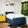 vidaXL Sommier &agrave; lattes de lit avec matelas bleu 120x190 cm tissu
