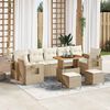 vidaXL Ensemble de canap&eacute; de jardin 13 pcs Beige et cr&egrave;me polyrotin
