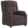 vidaXL Fauteuil de massage inclinable &eacute;lectrique Marron fonc&eacute; Tissu