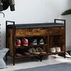 vidaXL Banc &agrave; chaussures ch&ecirc;ne fum&eacute; 85,5x32x57,5 cm bois d'ing&eacute;nierie
