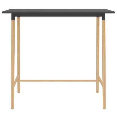 vidaXL Table de bar Gris 120x60x105 cm MDF et bois de hêtre massif