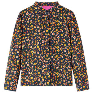 Chemise pour enfants avec col &agrave; bande bleu marine 104