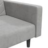 vidaXL Canap&eacute;-lit &agrave; 2 places avec deux oreillers Gris clair Velours
