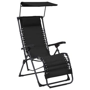 vidaXL Chaise pliable de terrasse Textil&egrave;ne Noir