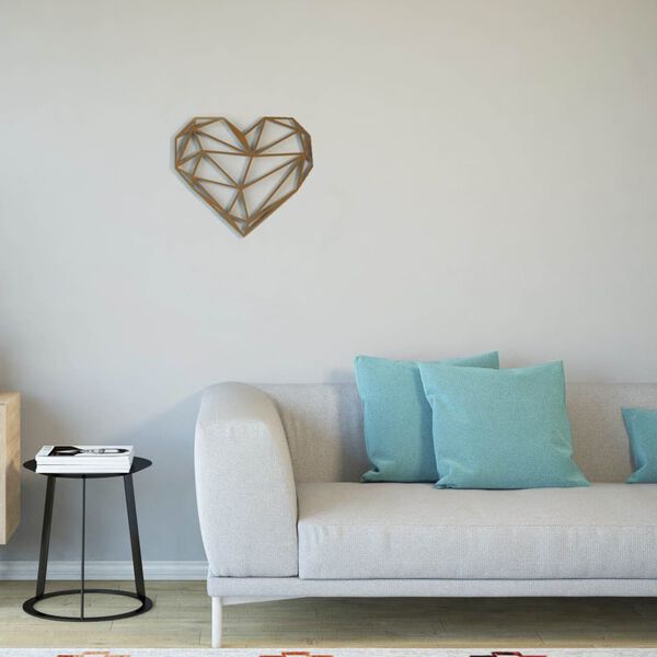 Homemania D&eacute;coration murale C&oelig;ur 47x40 cm Acier Cuivre