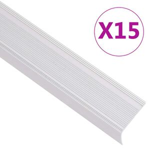 vidaXL Nez de marche forme en L 15 pcs aluminium 90 cm argent&eacute;
