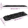 vidaXL Planches de traction 2 pc Noir 107x31x7 cm Nylon