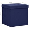 vidaXL Tabourets de rangement pliables lot de 2 bleu faux lin