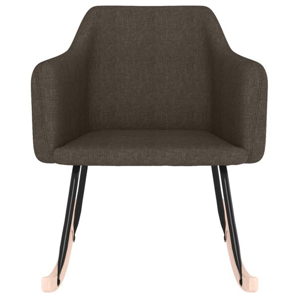 vidaXL Chaise &agrave; bascule Marron fonc&eacute; Tissu