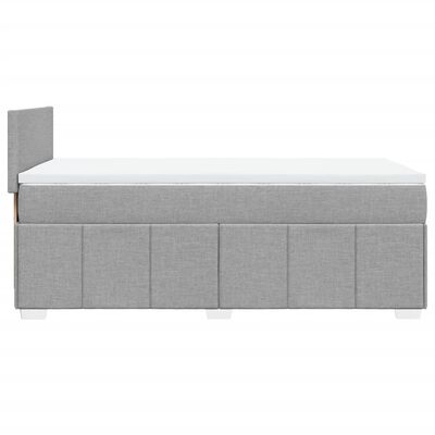 vidaXL Sommier à lattes de lit avec matelas Gris clair 100x200cm Tissu