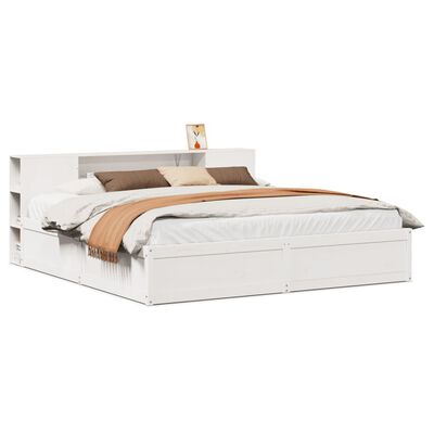 vidaXL Cadre de lit sans matelas blanc 180x200 cm bois massif de pin